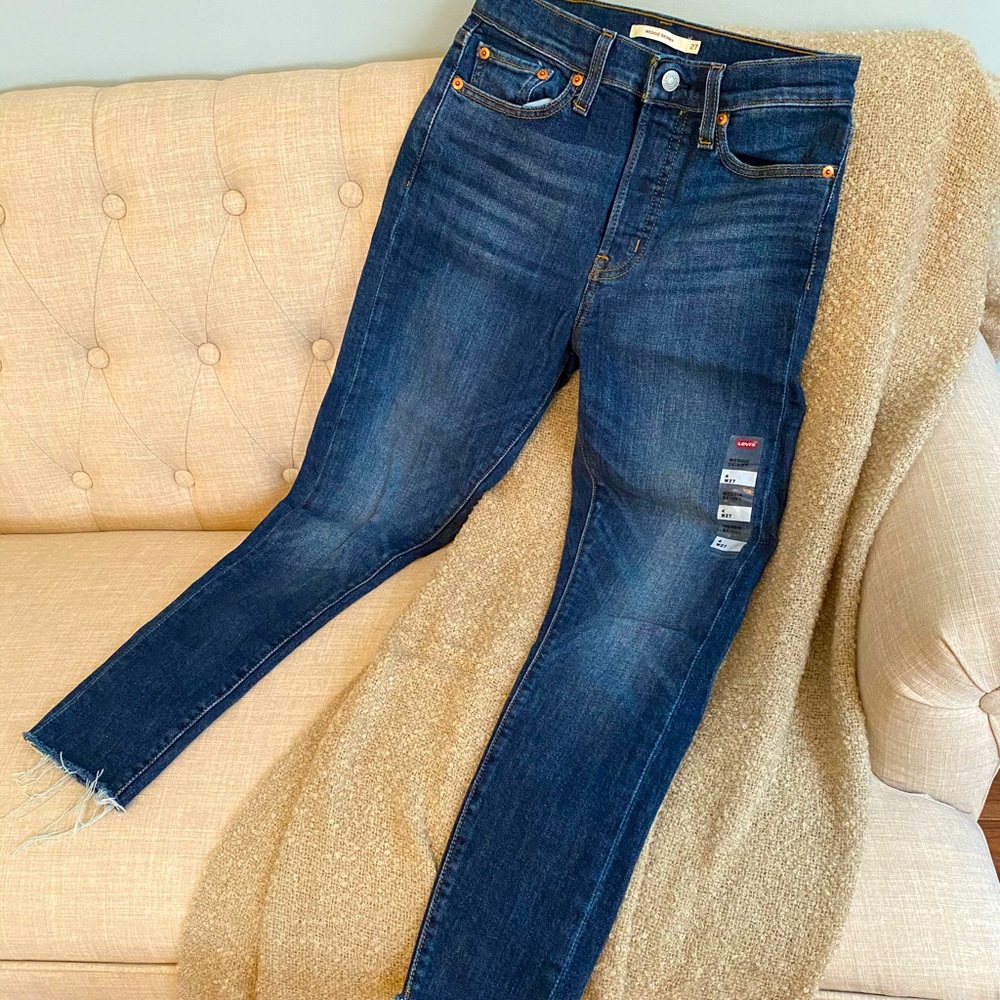 LEVI’S Wedgie Fit Skinny Ankle Jeans Dark Blue NWT
